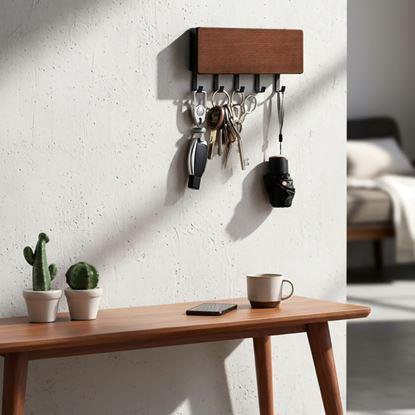 Imaginea Suport de chei din lemn cu compartiment