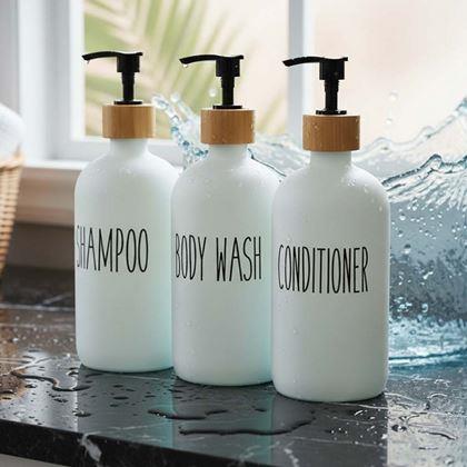 Imaginea din Dozatoare pentru baie pentru șampon, balsam de păr și gel de duș