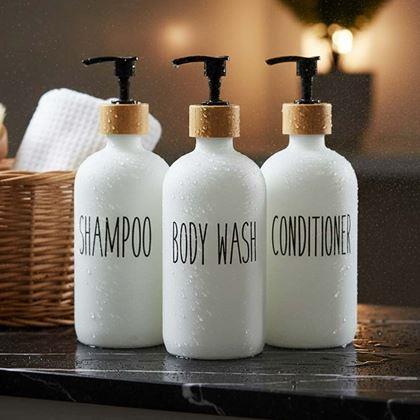 Imaginea din Dozatoare pentru baie pentru șampon, balsam de păr și gel de duș