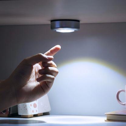 Imaginea Lampă autoadezivă cu 3 LED-uri argintie