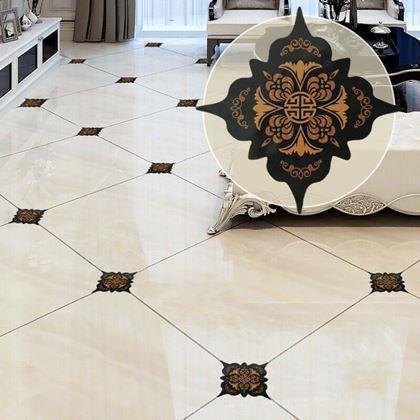 Imaginea din Autocolante pentru gresie - 36 bucăți - negru-maro