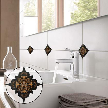 Imaginea din Autocolante pentru gresie - 36 bucăți - negru-maro