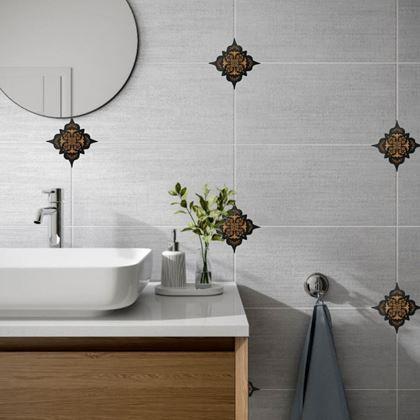 Imaginea din Autocolante pentru gresie - 36 bucăți - negru-maro