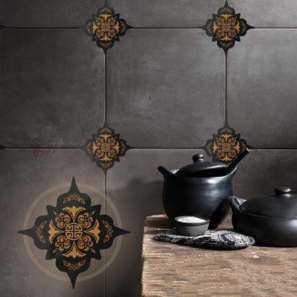 Imaginea din Autocolante pentru gresie - 36 bucăți - negru-maro