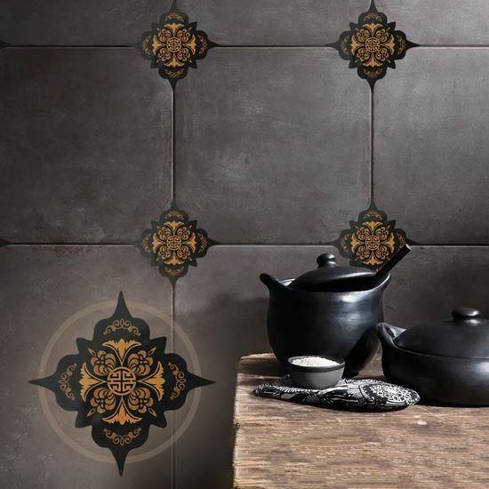 Imaginea din Autocolante pentru gresie - 36 bucăți - negru-maro