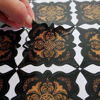 Imaginea din Autocolante pentru gresie - 36 bucăți - negru-maro