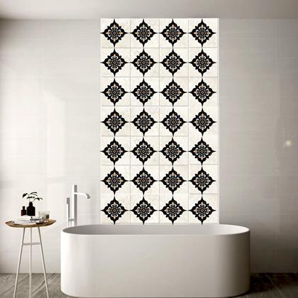 Imaginea din Autocolante pentru gresie - 20 bucăți - negru-galben