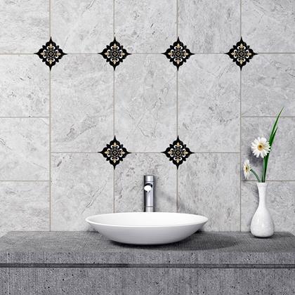 Imaginea din Autocolante pentru gresie - 20 bucăți - negru-galben