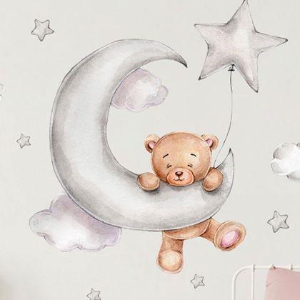 Imaginea din Autocolante de perete ursuleț - pe luna