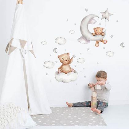 Imaginea din Autocolante de perete ursuleț - pe un nor
