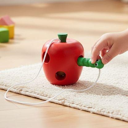 Imaginea Jucărie din lemn - viermele în măr