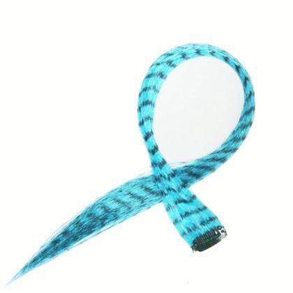 Imaginea din Șuviță colorată clip-in 45 cm, coadă de raton - albastru