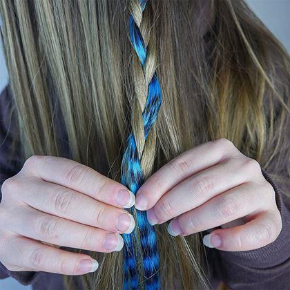 Imaginea din Șuviță colorată clip-in 45 cm, coadă de raton - albastru