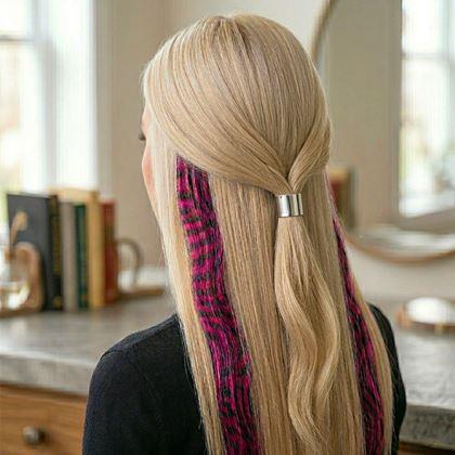 Imaginea din Șuviță colorată clip-in 45 cm, coadă de raton -  roz