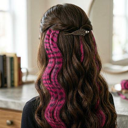 Imaginea din Șuviță colorată clip-in 45 cm, coadă de raton -  roz