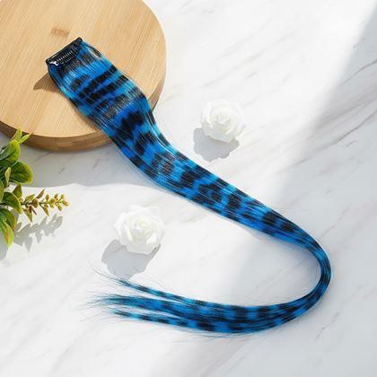 Imaginea din Șuviță colorată clip-in 45 cm, coadă de raton - albastru