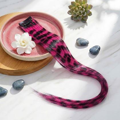 Imaginea din Șuviță colorată clip-in 45 cm, coadă de raton -  roz