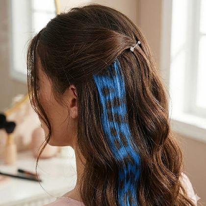 Imaginea din Șuviță colorată clip-in 45 cm, coadă de raton - albastru