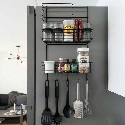 Imaginea Organizer metalic pentru frigider negru