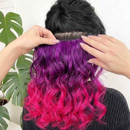 Imaginea din Clip in șuviță pentru evidențiere colorată a părului - mov-roz