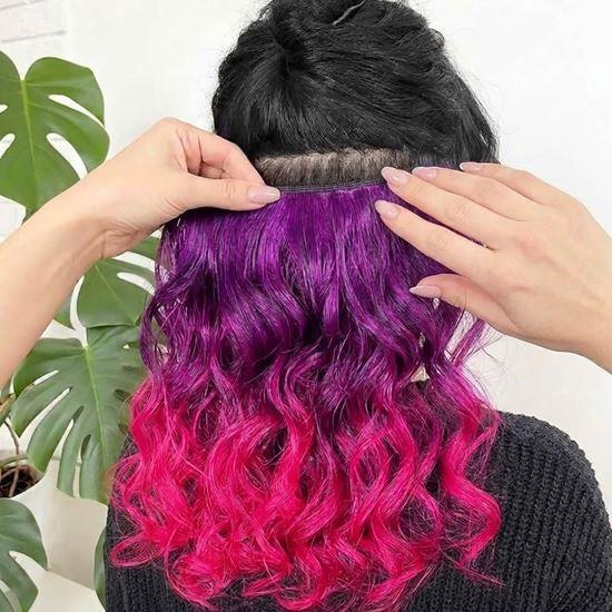 Imaginea din Clip in șuviță pentru evidențiere colorată a părului - mov-roz
