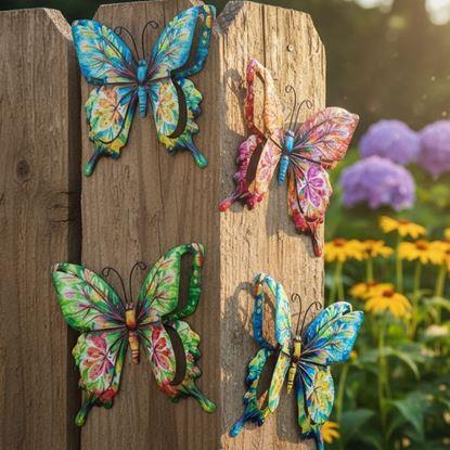 Imaginea Fluturi decorativi de exterior, set de 4 bucăți