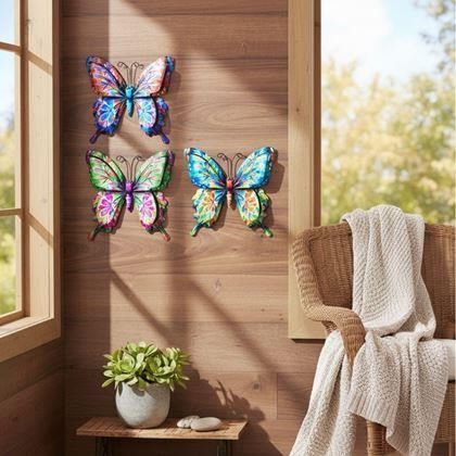 Imaginea din Fluturi decorativi de exterior, set de 4 bucăți