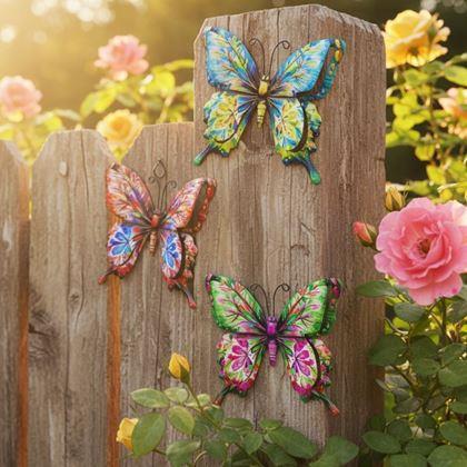 Imaginea din Fluturi decorativi de exterior, set de 4 bucăți