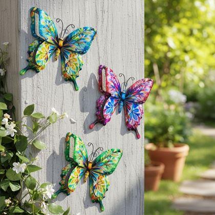 Imaginea din Fluturi decorativi de exterior, set de 4 bucăți