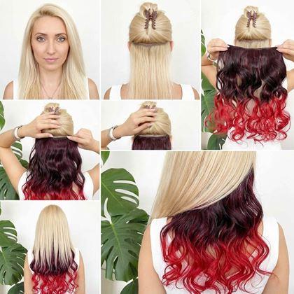 Imaginea din Clip in șuviță pentru evidențiere colorată a părului - maro-roșcat