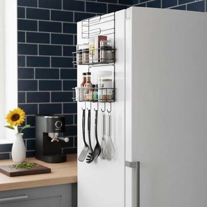 Imaginea din Organizer metalic pentru frigider negru