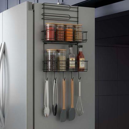 Imaginea din Organizer metalic pentru frigider negru