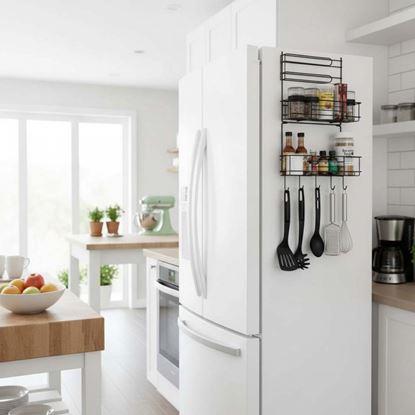 Imaginea Organizer metalic pentru frigider negru