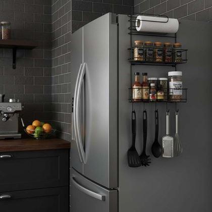 Imaginea din Organizer metalic pentru frigider negru