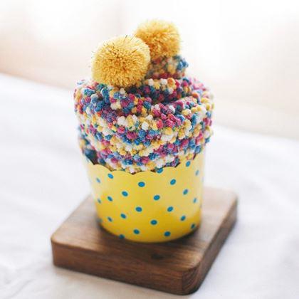 Imaginea din Șosete în ambalaj cadou  -  cupcakes galben