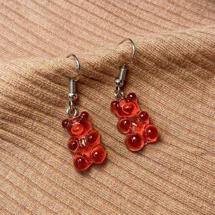 Imaginea din Cercei ursuleți de pluș  -  roșii