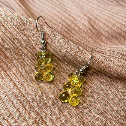 Imaginea din Cercei ursuleți de pluș  -  galbeni