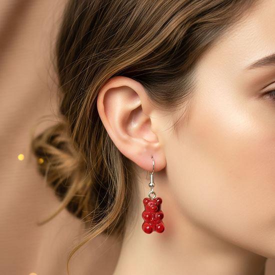 Imaginea din Cercei ursuleți de pluș  -  roșii