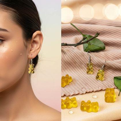 Imaginea din Cercei ursuleți de pluș  -  galbeni