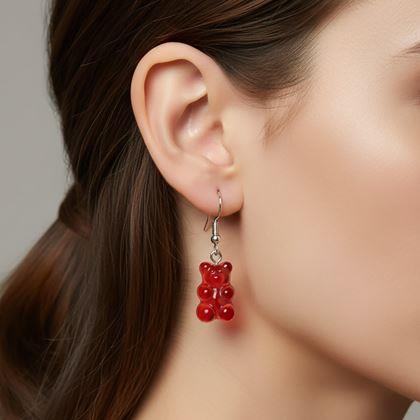 Imaginea din Cercei ursuleți de pluș  -  roșii