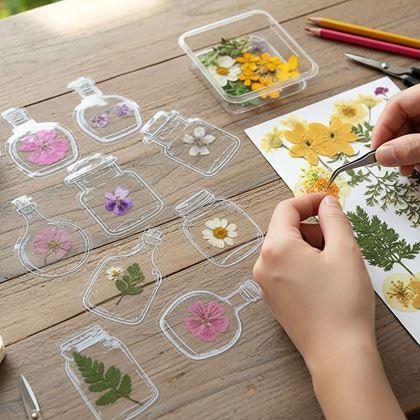 Imaginea din Ierbar DIY - autocolante cu flori uscate