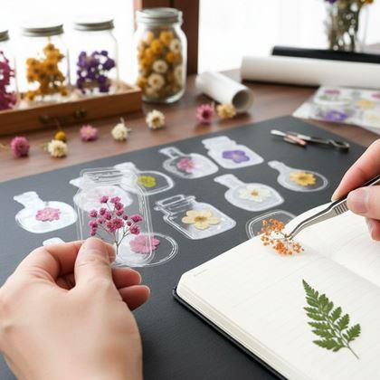 Imaginea din Ierbar DIY - autocolante cu flori uscate