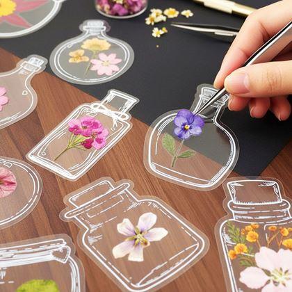 Imaginea din Ierbar DIY - autocolante cu flori uscate