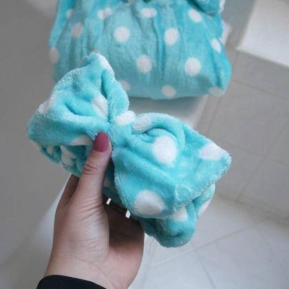 Imaginea din Rochie tip prosop cu bandă pentru păr -  albastru deschis