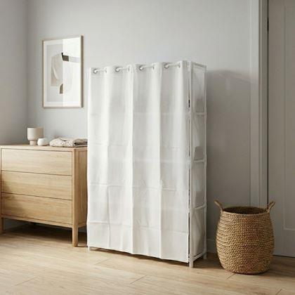 Imaginea din Raft din plastic/textil cu perdea, 80x155 cm