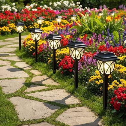 Imaginea din Set 2 lămpi solare LED spre grădină
