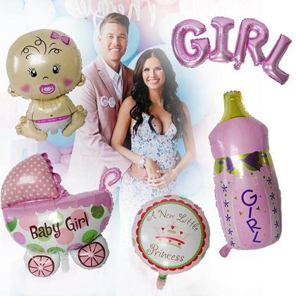 Imaginea din Baloane folie 5 bucăți pentru nașterea bebelușului - Este fetiță!