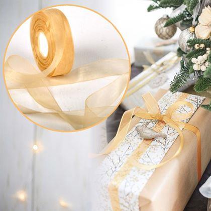 Imaginea din Banda din organza 45 m  -  aurie