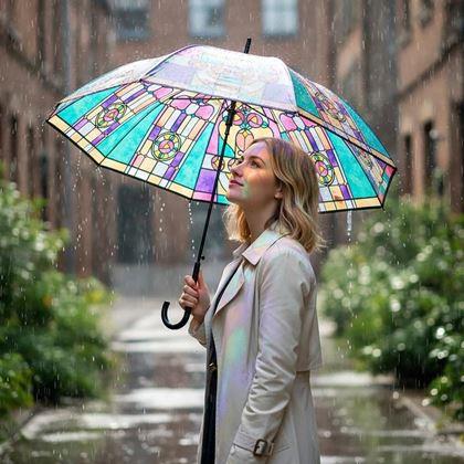 Imaginea din Umbrelă cu model - vitraliu