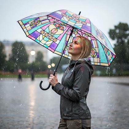 Imaginea din Umbrelă cu model - vitraliu
